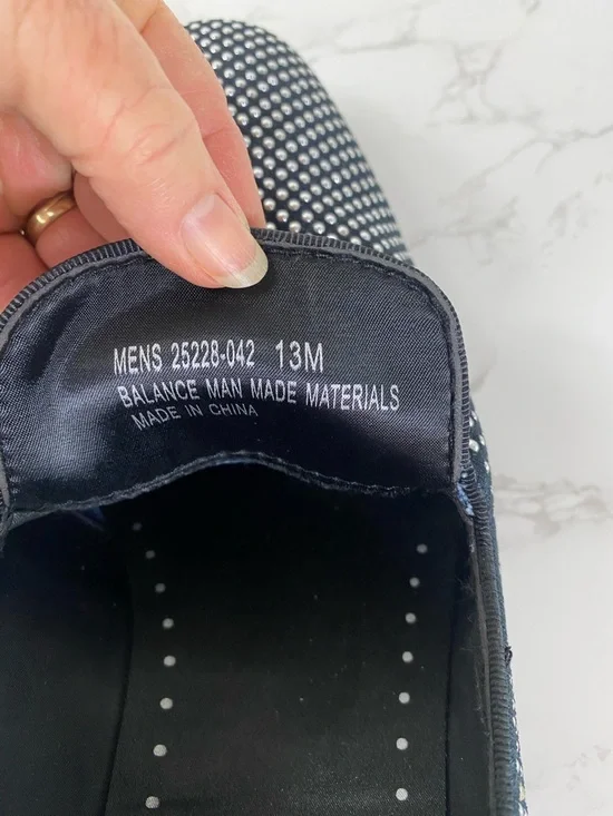 Black Studded Men's Slip-On Loafers with Crest Accent and studs - Picture 4 of 4